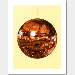 Dazzling Orange Disco Ball Posters and Art